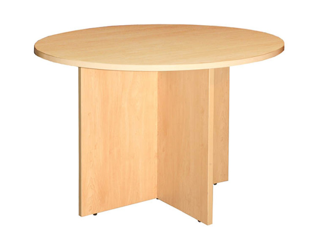 LAMINATED ROUND TABLE WITH CROSS BASE