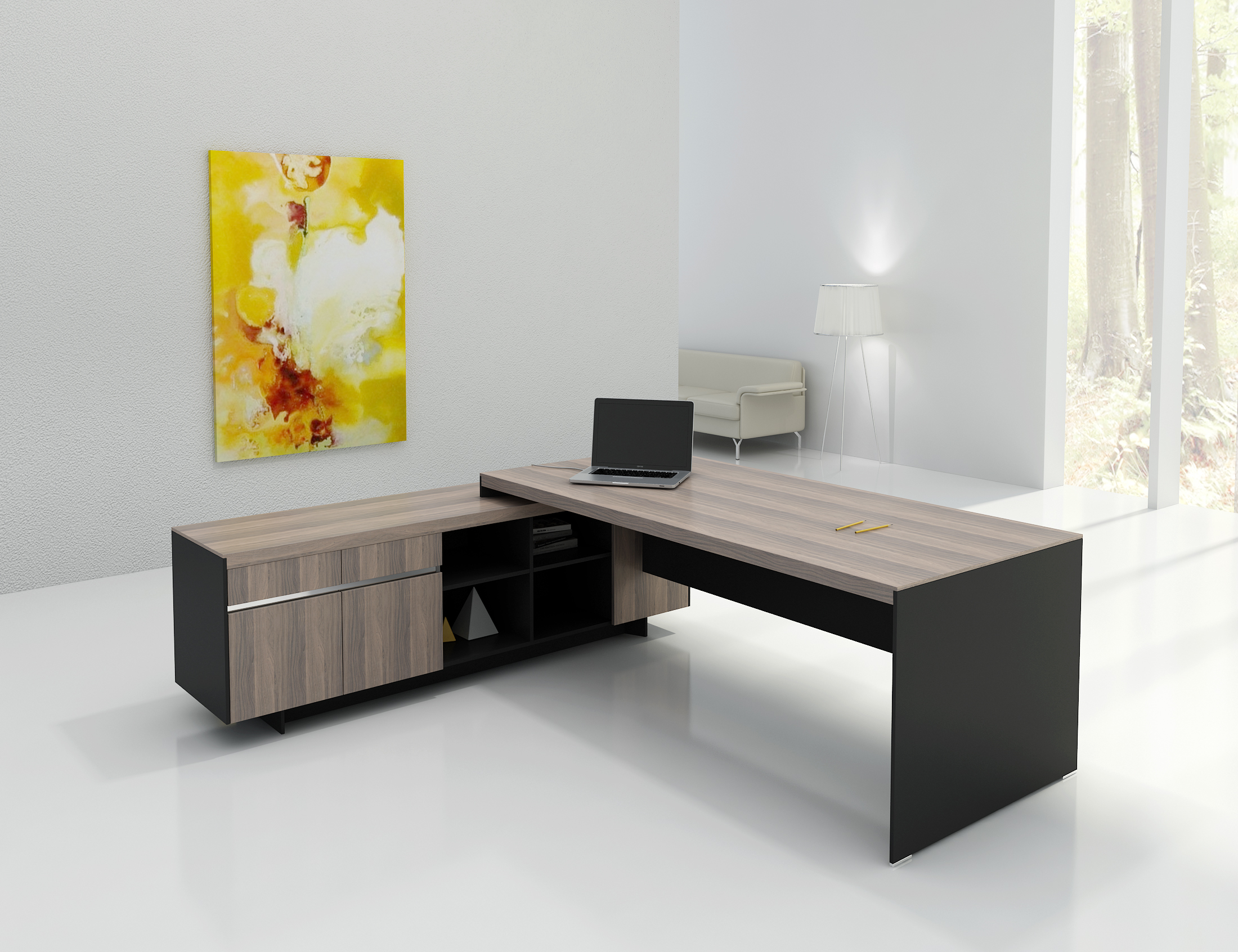 Executive Desk With Cabinet